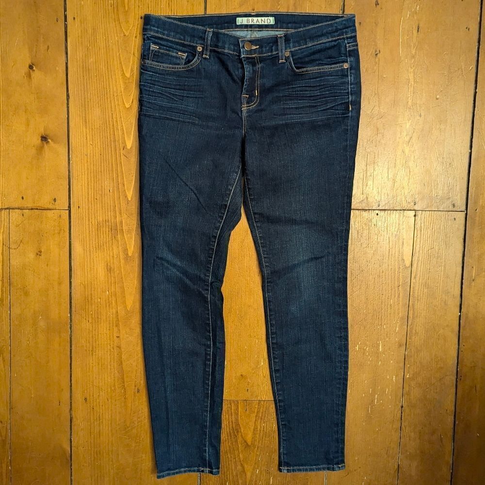 J Brand The Skinny Jeans Mid Rise Womens Sz 30 Denim Dark Wash